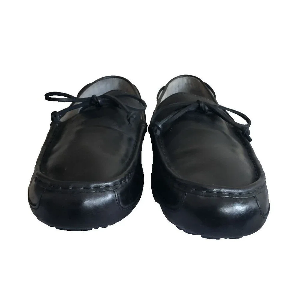 UGG Australia Men's Loafers Size 14 Black Leather Driving Shoes Moccasins
